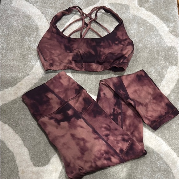 Victoria's Secret Tie-Dye Burgundy Athletic Set Sz S - Picture 1 of 5